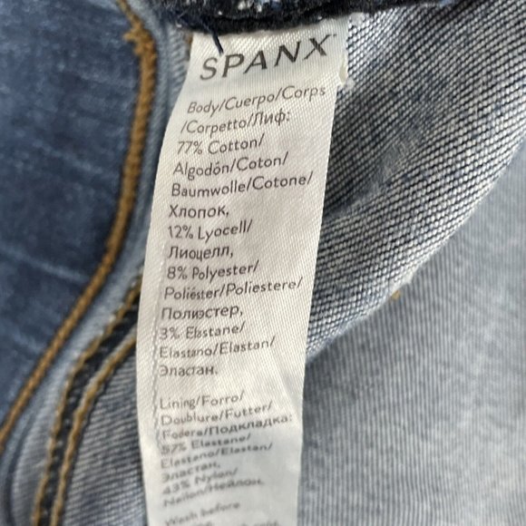 Spanx Pull On‎ Jean Women's Size Medium Raw Hem Skinny Performance Stretch - Picture 6 of 13